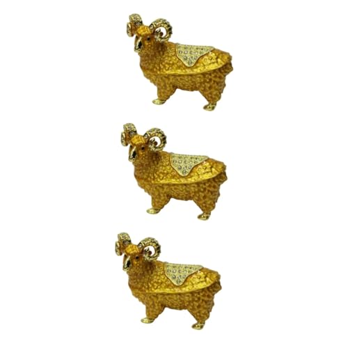 Cabilock 3st Schaf Schmuckschatulle Tischdekorationen Schaffigur Nussknacker Halsketten-schmuck-organizer Schmuckhalter Tierfiguren Ringhalter Für Schmuck Golden Magnetfeldschwächung von Cabilock