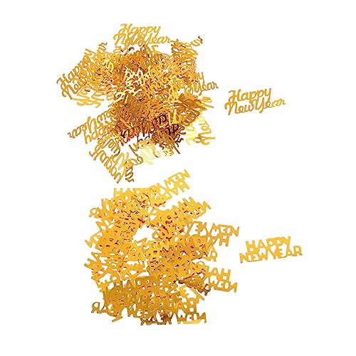 Cabilock 4 Packungen „Frohes Neues Jahr“ Pailletten Neujahrs Tischkonfetti Jubiläums Tischkonfetti Party Deko Konfetti Goldbesatz Hochzeitszeremonie Dekorationen Weihnachtszubehör von Cabilock