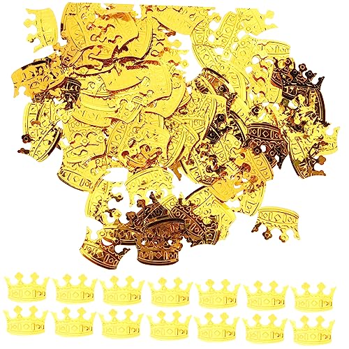 Cabilock 4 Packungen Konfetti Goldrand prinzessin dekor Krone ausgeschnitten Tischstreuung Babykrone spaß kinder geburtstagsdeko lichtdeko Partyzubehör Streuung am Partytisch PVC Golden von Cabilock