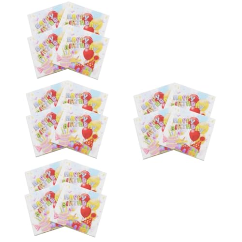 Cabilock 4 Sätze Geburtstag Servietten Kinder Servietten Donut-servietten Tee-party Party Sachen Party Supplies Servietten Zum 30. Geburtstag Servietten Zum 60. Geburtstag Papier 80 Blatt*4 von Cabilock