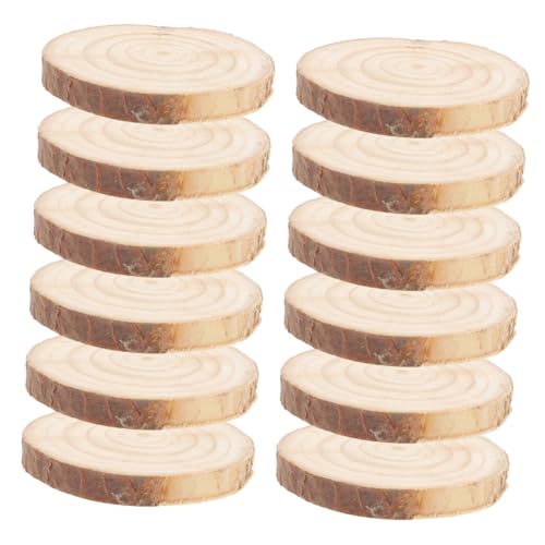 Cabilock 4 Sätze Pinienspäne Holzausschnitte Holzschmuck Für Das Kunsthandwerk Unfertige Holzscheibe Natürliche Holzscheiben Untersetzer Aus Holz Holzkreise Kiefernholz 12 Stück * 4 von Cabilock