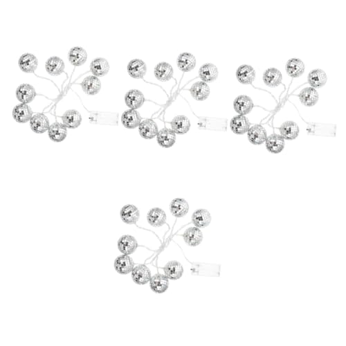 Cabilock 4 Sätze weihnachtliche Lichtdekoration büro dekoration bürodekoration lumen dekoweihnachten weinachtsdeko Diffusor irisierend LED-Leuchten Hochzeitslichter Glas Silver von Cabilock