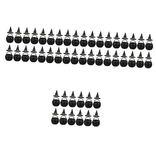 Cabilock 4 Sets Hexenhut Eimer Gläser Halloween Miniaturen Zum Basteln Halloween Mini Hexenhut Halloween Miniatur Ornamente Party Dekoration Requisite Halloween Kesseltöpfe von Cabilock