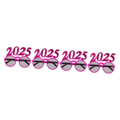 Cabilock 4 Stück 2025 2025 Brille glitzernde partybrillen 2025 Zahlenbrille lustige Zahlenbrille Partyzubehör faschingsbrille Spaßbrille Sonnenbrille Neujahrsbrille Leistungsrequisiten Stk von Cabilock