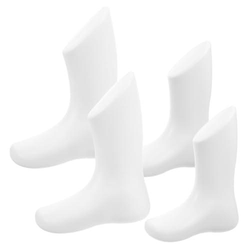 Cabilock 4 Stück Babyfußform weiße Socken Babysocken Schuhpuppe für Kleinkinder kleine Schaufensterpuppenfüße hohl Fußmodell Baby Schuhe Socken Schimmel Schuhform Plastik von Cabilock