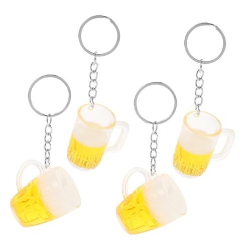 Cabilock 4 Stück Bier-schlüsselanhänger Schlüsselanhänger Flaschenöffner Bier Schlüsselanhänger Biergläser Faltbare Wasserflasche Reisebecher Cooler Flaschenöffner Messbecher Pint Plastik von Cabilock