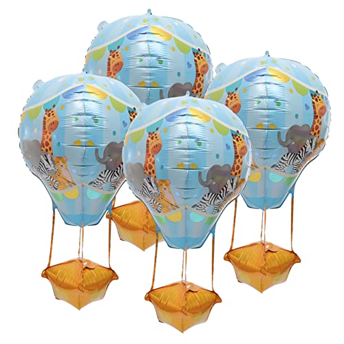 Cabilock 4 Stück Heißluftballon Geburtstagsballon Festlicher Ballon Ballons Dekor Dekorative Luftballons Hochzeitsballons Drachen Für Kinder Festivalballons Sky-blue Aluminiumfolie von Cabilock