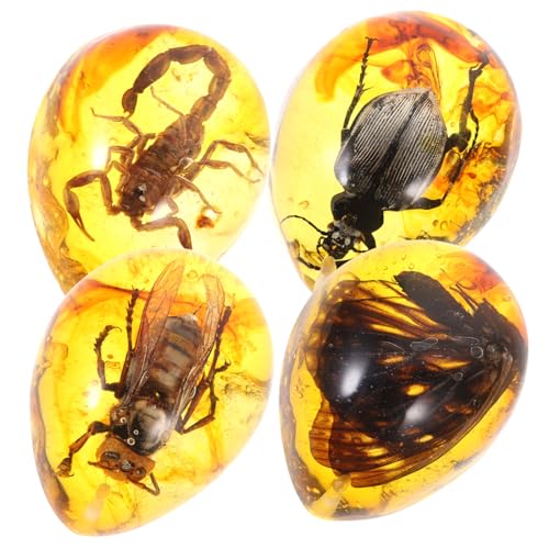 Cabilock 4 Stück Insektenprobenanhänger Ornament Insektenstein Tiermuster-Bernstein-Anhänger bernsteinfarbenes Insekt Einzigartiger Bernsteinanhänger zum Selbermachen Bernsteinschmuck Cabilock 4 Stück Insektenprobenanhänger Ornament Insektenstein Tiermuster-Bernstein-Anhänger bernsteinfarbenes Insekt Einzigartiger Bernsteinanhänger zum Selbermachen Bernsteinschmuck von Cabilock