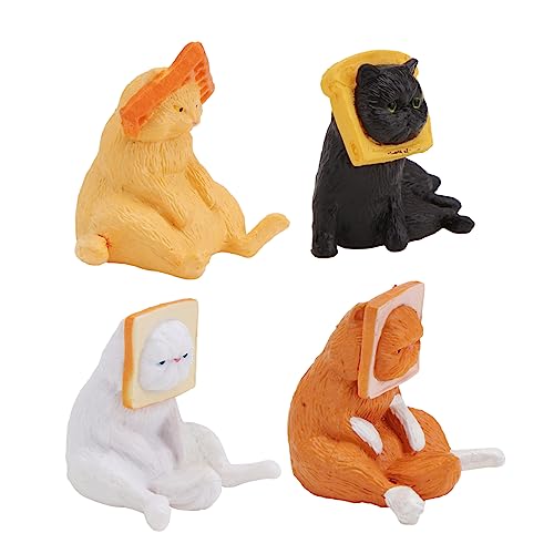 Cabilock 4 Stück Katzenornamente Orangefarbene Katzendekoration Kleine Katzendekoration Kätzchenspielzeug Süße Katzendekoration Katzenfigur Bezaubernde Katzendekoration Für von Cabilock