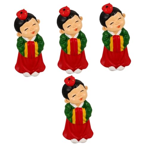 Cabilock 4 Stück Koreanische Kleidung Puppenornamente Cartoon Hanbok Hanbok Puppen Figur Cartoon Koreanische Koreanische Hanbok Geschenk Traditionelle Hanbok Puppenfigur von Cabilock