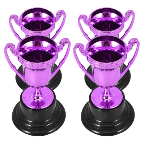 Cabilock 4 Stück Mini-trophäe - -trophäe Mini-hausaccessoire Partygeschenke Trophäendekor Zeremonie-wettbewerbstrophäe Kinderpreis Trophäe Trophäenspielzeug Plastik Violett von Cabilock