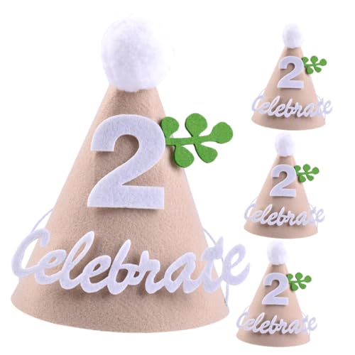 Cabilock 4 Stück Non Woven Partyhut Geburtstagsmützen für Babys Mädchengeburtstag Stirnband Jungen Hüte Babymütze kinder party kinderparty Kindergeburtstagsmützen Party-Kopfbedeckung Vlies von Cabilock