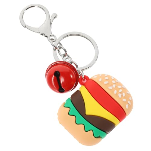 Cabilock 4 Stück Simulierter Mini-burger-schlüsselanhänger Schlüsselanhänger-druckknöpfe Einziehbar Hamburger-schlüsselanhänger-ornament Süßer Schlüsselanhänger Hamburger-anhänger Plastik von Cabilock