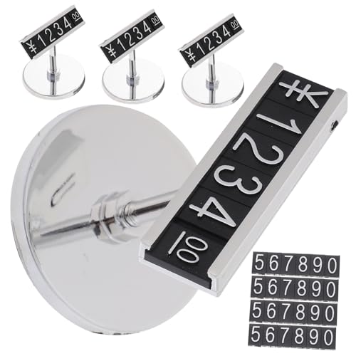 Cabilock 4 Stück Supermarkt Regalschilder Etiketten Display Halter Thekenständer Etiketten Tag Nummer Buchstabe Basis Display Würfel Tags Für Schmuck Regal Etiketten Clips von Cabilock