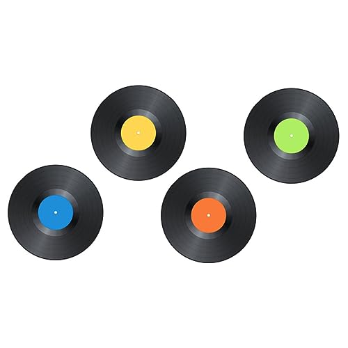 Cabilock 4 Stück Vinyl-schallplatten-wandaufkleber Fake-vinyl-wohnkultur Schallplattenwand Blanko-vinyl-schallplatten- Dekoration Für Musikpartys Alte Aufkleber Wanddekor Aufkleber Pvc von Cabilock