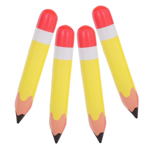 Cabilock 4 Stück aufblasbarer Bleistift aufblasbare stifte Aufblasbarer Stift Lustige Spielzeugstifte Pädagogisches riesiger bleistift Bleistifte aufblasen Ballonstift PVC Yellow von Cabilock