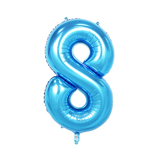 Cabilock 40 Luftballons Aus Aluminiumfolie Zahlenballons Blaue Alles Zum Geburtstag Luftballons Dekorative Luftballons Zum Geburtstag Blaues Dekor Riesige 8 Ballons Partyballons Blue von Cabilock