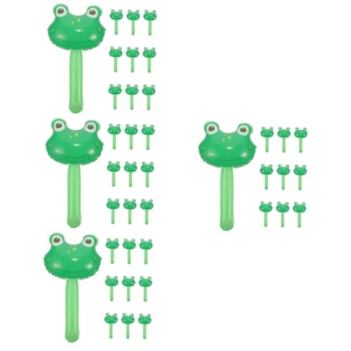 Cabilock 40 Stk Aufblasbares Spielzeug Für Kinder Frosch-ballonstäbe Quietschender Hammer Ballonstab Aufblasen Spielzeug-frosch Zum Aufblasen Aufblasbare Lärmerzeuger Rostfreier Stahl Green von Cabilock