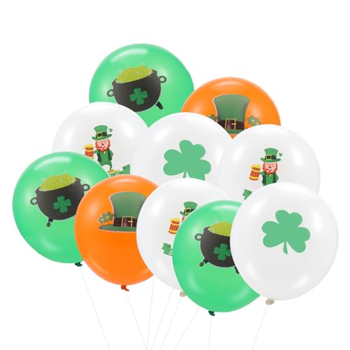 Cabilock 40 Stk Irische Festballons Kleeblatt-Ballons Ballonstäbchen st patricks day partyzubehör Konfetti Girlande wandverkleidung wand polsterung Latexballons Partyballons Emulsion von Cabilock