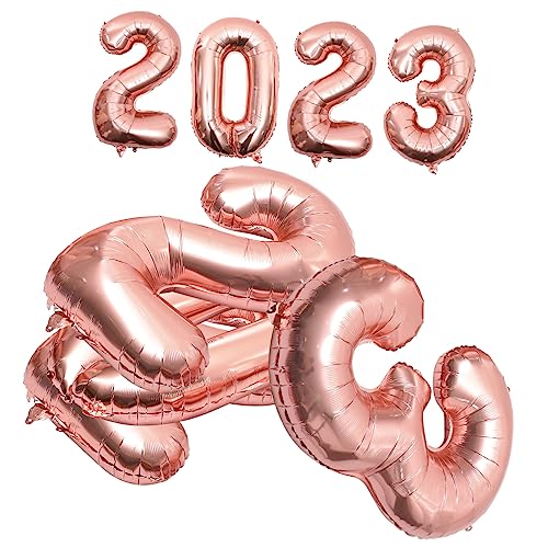 Cabilock 40 Stück Aluminiumfolie Ballondekoration 2023 Neujahrsballons Silvester Partyballons 2023 Babypartyballon Chinesische Neujahrsballons 2023 Ballonzahlen Girlandendekor von Cabilock