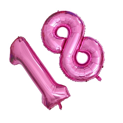 Cabilock 40 Zahlenballons hochzeits dekoration luftballons party accessoires Folienballons Ballon aus Aluminiumfolie Jumbo-Nummernballon zahlen luftballon Foto-Requisiten Partyballons Rosa von Cabilock