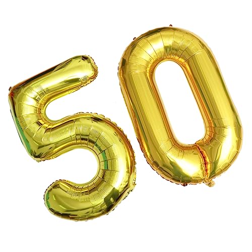 Cabilock 40 Zoll Gold Folienballon Nummer 50 Für Geburtstagsfeiern Und Jubiläen Jumbo Ballon Deko Für Hochzeiten Partyzubehör Und Fotorequisiten Perfekte Luftballon Dekoration Für von Cabilock