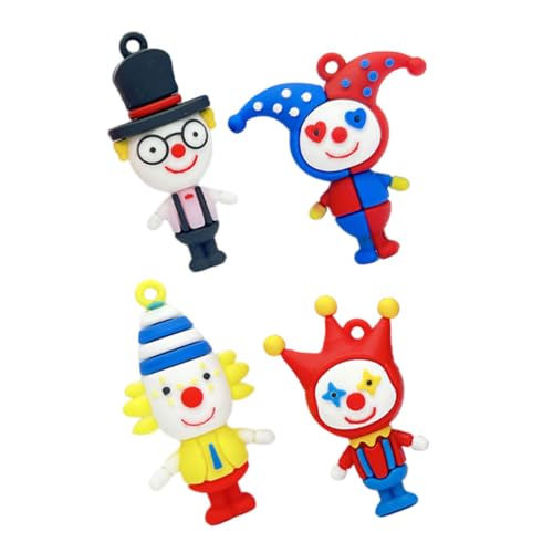 Cabilock 4Pcs Clown Anhänger Ledig Charmeschlüsselkettenschmuck Zarter Schlüsselbund Charme Schlüssel Zu Anhänger Dekorativen Schlüsselbund Anhänger Kleiner Schlüsselketten Dekorplastik von Cabilock