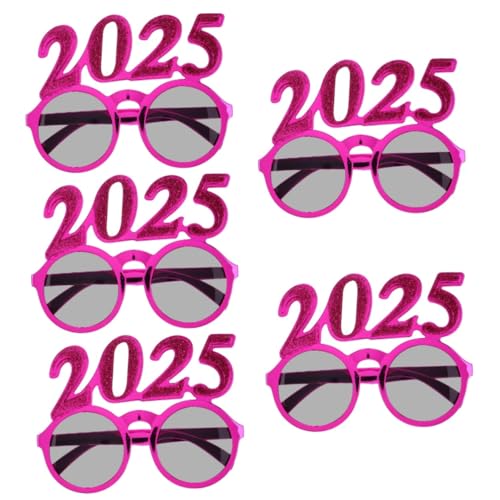 Cabilock 5 Stück 2025 2025 Brille Partybrillen Der Klasse 2025 Neuheitsbrille Lustige Brille Ausgefallene Partybrillen Frohes Neues Jahr Dekorationen Zahlenbrille Silvesterbrille Stk von Cabilock