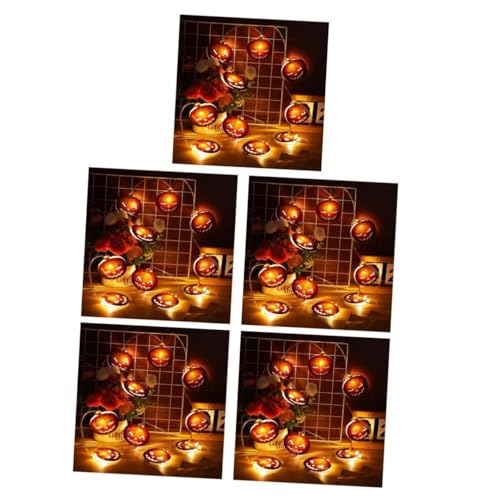 Cabilock 5 Stück Schnur Kürbislaternen Ornamente Zum Basteln Halloween Dekorationen Innenbereich Halloween Partyzubehör Halloween Ornament Halloween Kürbislicht Halloween Lichter von Cabilock