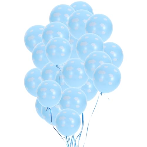 Cabilock 50 Stück 12 Latexballons blaue Luftballons blaue und goldene Luftballons Zahlenballons matte Luftballons Heliumballons - Luftballons Partyzubehör Luftballons Ballons bedrucken Blue von Cabilock