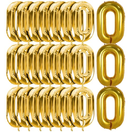 Cabilock 50 Stück Ballon Goldkette Aluminiumballons Retro-Partygeschenke Zahlenballon wand polsterung deckenverkleidung Hip-Hop-Partydekorationen Partydeko der 90er Aluminiumfolie Golden von Cabilock