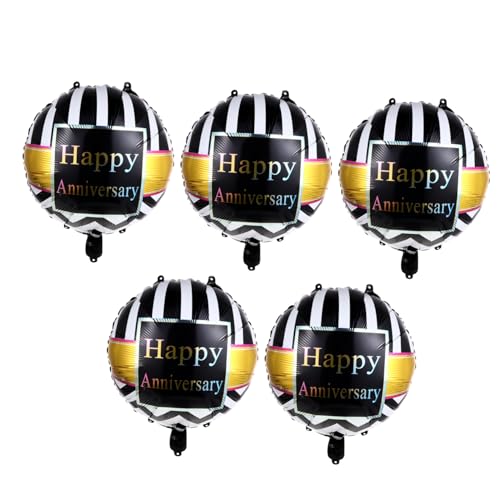 Cabilock 50 Stück Jubiläums Aluminiumfolien Kugel Schwarze Luftballons Goldene Schwarze Luftballons Goldene Schwarze Luftballons Party Luftballons Gedenkballons Dekorative von Cabilock