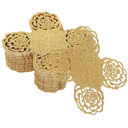 Cabilock 50 Stück Schokoladentablett Backförmchen Kuchenbecher aus Papier Cupcake-Papiere Eisbecher hochzeitsdekoration pralinenverpackung Bonbonbecher mit hohlem Design Partyzubehör Golden von Cabilock