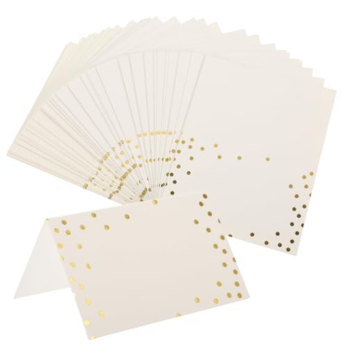 Cabilock 50 Stück Sitzplatzkarte Punkt Papier Sitzkarten Bankett-Tischkarten Teller hochzeitskarte wedding card hochzeitsdeco Namenskarten für die Tischdekoration Tischschildkarten Golden von Cabilock