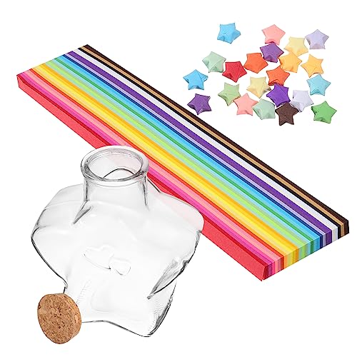 Cabilock 540 Blatt Origami-Sternenpapier Sternenglas Origami-Sternenstreifen bastelkasten regenbogenpapier geldgeschenke geburtstag Origami-Papier Buntes Origami-Sternpapier Sternfaltpapier von Cabilock