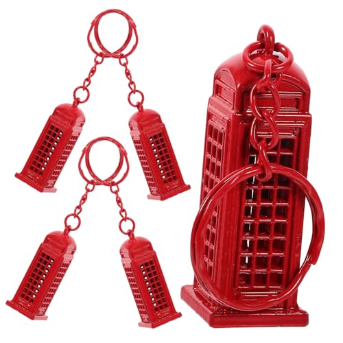 Cabilock 5St Schlüsselanhänger london bescherung weihnachten wischtelgeschenk decor Mini-Modell einer Telefonzelle Tasche hängende Dekoration Rucksack-Dekor Rucksack-Anhänger Legierung rot von Cabilock