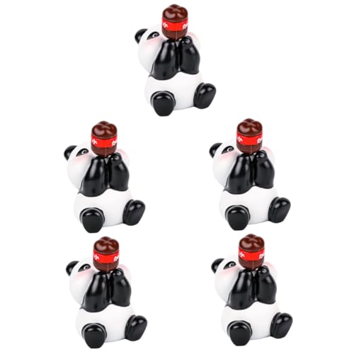 Cabilock 5st Cartoon-puppendekoration Panda Auto Spielzeug Armaturenbrett Dekorationen Statue Figur Cupcake-Topper Tiere Miniaturfiguren Cupcake-Dekoration Mini-Spielzeug Tierfiguren Harz von Cabilock