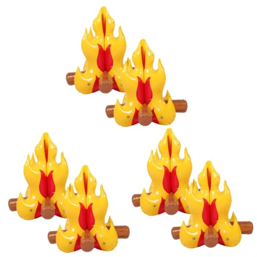 Cabilock 6 Stk Aufblasbares Lagerfeuer Künstliche Flamme Aufblasbares Brennholz Aufblasbare Lagerfeuer-camping-requisiten Lagerfeuerspielzeug Aufblasbares Kinderspielzeug Falsches Feuer Pvc von Cabilock