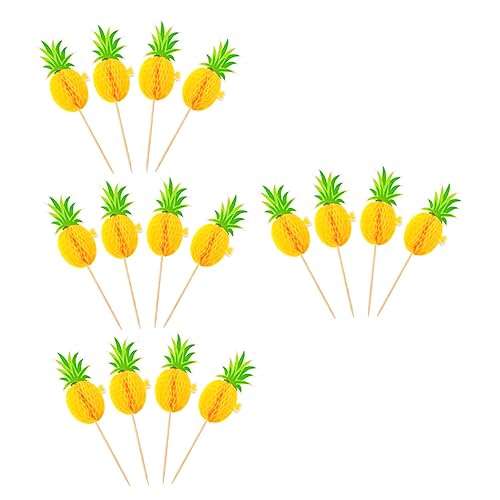 Cabilock 60 Stk Flamingo-kuchen-einsatz Cupcake-topper Zum Geburtstag Erdbeerdekor Party-kuchen-ornamente Kuchen Picks Kucheneinsatz Ziert Cupcake Topper Mit Ananas Aufkleber Yellow Holz von Cabilock