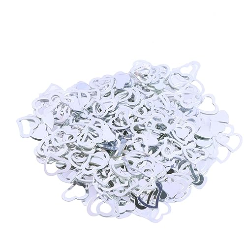 Cabilock 600 Stk Konfetti streuen Konfetti für die Hochzeit romantische Tischdekoration liebe Konfetti hochzeitsdeko hochzeits dekoration hohzeitdeko Herzkonfetti tischkonfetti dekor Silver von Cabilock