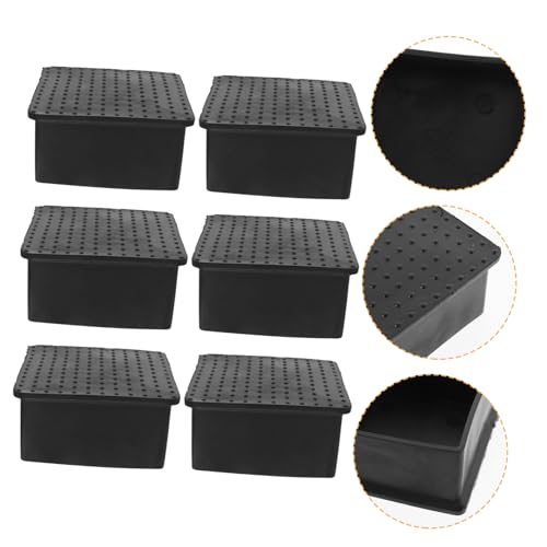 Cabilock 6St bürosessel schreibtischstuhlunterlage esszimmer stühle buro Sessel Möbelbein-Fußschale Waschstabilisator-Pads Stuhlbeinabdeckungen zum Schutz von Böden Stuhlfußklemme PVC Black von Cabilock