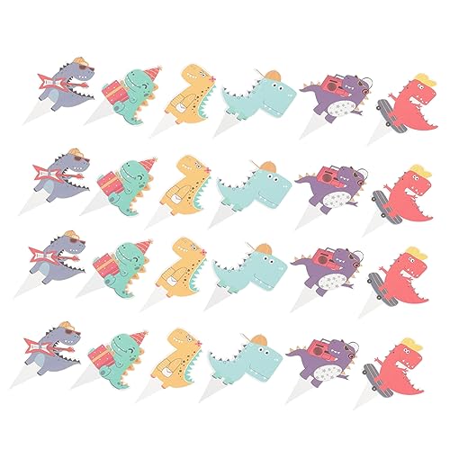 Cabilock 72St kleiner Flaggen-Dinosaurier Party Dinosaurier-Cupcake-Topper Kucheneinlage Karten Donut-Dekorationen Cupcake-Picks mit Dinosauriern Kuchen-Einsteckkarten Kuchen Picks Papier von Cabilock