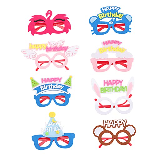 Cabilock 8 Paare -requisiten-brille Neuartige Brillen Neuheit Geburtstagsbrille Lustige Brille Für Kinder Partybrille Zum Geburtstag Brille Sonnenbrillen Für Kinder Vlies von Cabilock