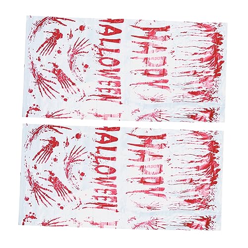 Cabilock 8 STK Tischdecke Halloween-Party-Ornament Halloween blutige Dekoration Halloween Table Cloth Halloween tischtuch Halloween-Party-Requisite Halloween-Dekoration Stoff rot von Cabilock