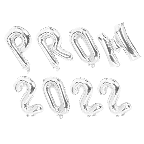 Cabilock 8 Stk Abschlussballon-set Prom - Ballongrößer 2022 Ballonnummer Briefe Aus Luftballons Für Den Abschlussball Ballongirlande Abschlussfotobanner Aluminiumfolie Silver von Cabilock