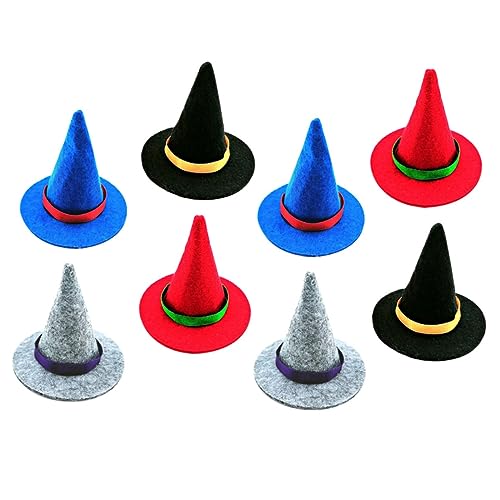 Cabilock 8 Stück Mini Hexenhut Halloween Weinflaschen Dekor Halloween Party Zubehör Halloween Flaschenhut Mini Zaubererhut Puppe Hexenhut Mini Miniaturhut Mini Puppenhut von Cabilock