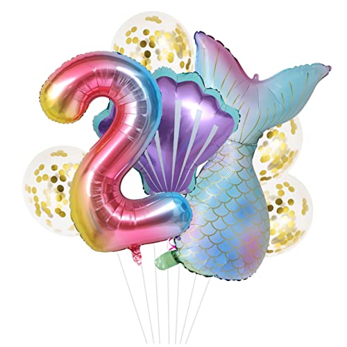 Cabilock 8 Teiliges Deko Ballon Set Für Den 2 Geburtstag Inklusive Bunte Folienluftballons Und Verschleißfeste Party Accessoires Ideal Für ädchen Und Festliche Anlässe von Cabilock