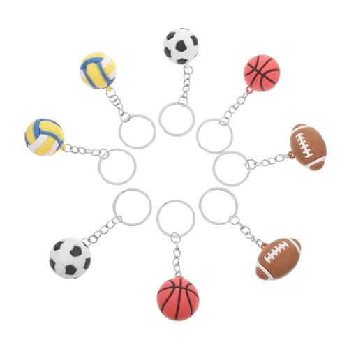 Cabilock 8St Kugelornamente Sport Schlüsselanhänger Rugby Schlüsselanhänger Plüschpuppen-Schlüsselanhänger Baseball-Schlüsselschnalle Fußball-Schlüsselanhänger für Jungen Mini-Sportbälle von Cabilock