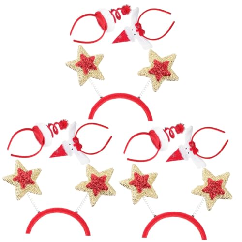 Cabilock 9 STK Weihnachtskopfschmuck Weihnachtliche Stirnbänder Urlaub Stirnbänder Sterne Stirnbänder Kostüm Stirnbänder Schöne Weihnachtskopfbedeckungen Schneemann-Stirnband Stoff Rot von Cabilock