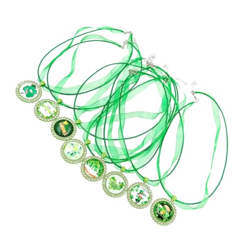 Cabilock 9St Halskette für party zubehör partyzubehör adventsgeschenke Schmuck Armbänder Dekorationen st. Patricks Day Halskette hals zubehör Zinklegierung Green von Cabilock